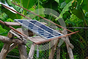 Solar panel on homemade wood