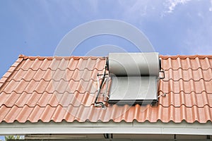 Solar panel for hot water system on roof