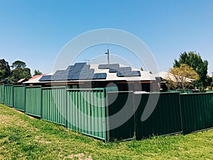 Solar panel on house roof