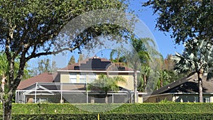 Solar panel on a house roof