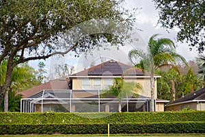 Solar panel on a house roof