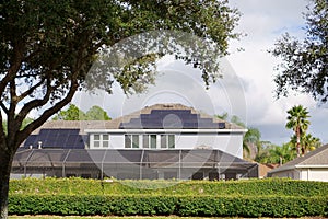 Solar panel on a house roof