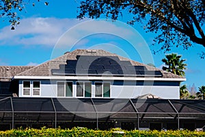 Solar panel on a house roof