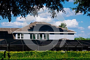 Solar panel on a house roof