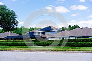 Solar panel on a house roof