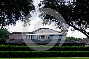 Solar panel on a house roof