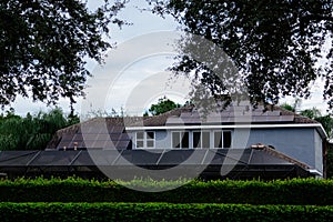 Solar panel on a house roof