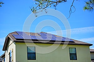 Solar panel on a house roof