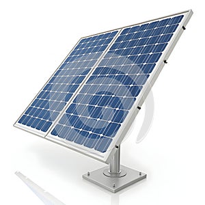 Solar panel icon 3D render isolated on white background