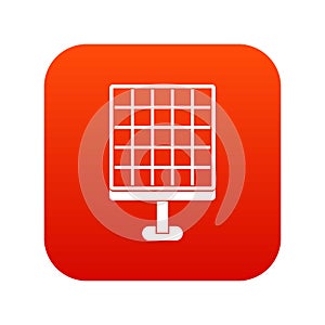 Solar panel icon digital red