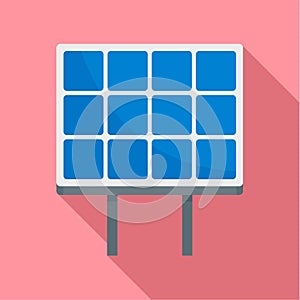 Solar panel icon, flat style