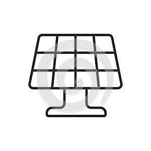 Solar panel icon in line design. Panel, sun, power, renewable, photovoltaic, electricity, solar power isolated on white
