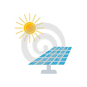 Solar panel icon vector sign and symbol isolated on white background, Solar panel logo concept