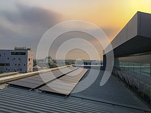 Solar panel install on the roof of the