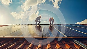 Solar Panel Installation on Rooftop