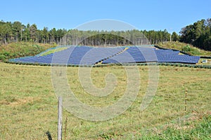 Solar panel installation - wide angle photograph