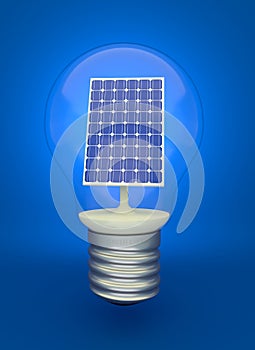 Solar panel in light bulb