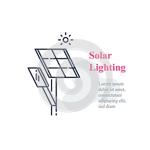 Solar panel lighting system, street lamp, energy efficient lantern, autonomous solution