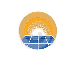 solar panel logo vector icon of natural energy