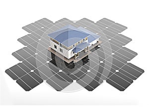 Solar panel and modern house