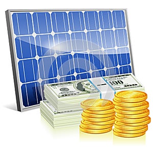 Solar Panel with Money