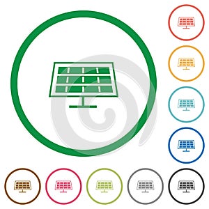 Solar panel outlined flat icons