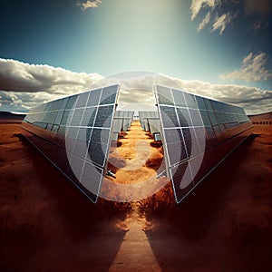 Solar panel, photovoltaic, alternative electricity source - concept of sustainable resources