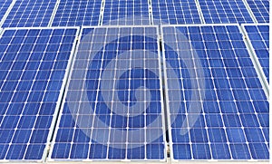 Solar panel, photovoltaic, alternative electricity source - concept of sustainable resources photo