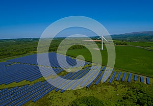 Solar Panel Power Plant Aerial photo