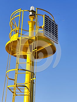 Solar powered marine lighthouse.