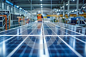 Solar panel production process showcased in state of the art factory