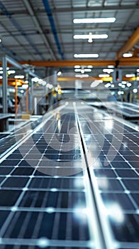 Solar panel production process showcased in state of the art factory