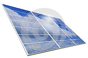Solar Panel with reflection of blue sky isolated