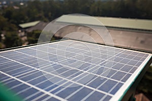 Solar panel on the roof close-up.