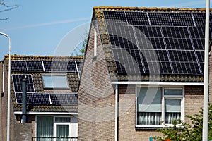 Solar panel on a roof of house