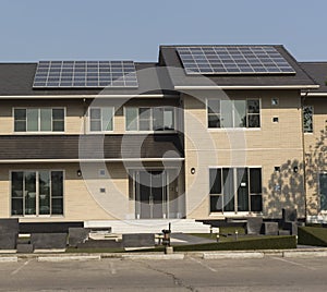 Solar panel on a roof house