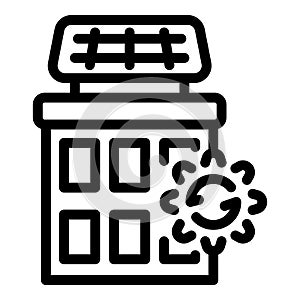 Solar panel roof house icon outline vector. Electricity network system