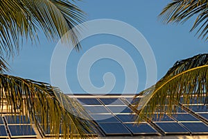 Solar panel on a roof in the tropics