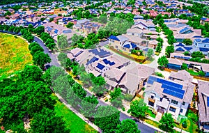 Solar Panel Rooftop Community Sustainable Living Real Estate Huge Development Suburb Neighborhood