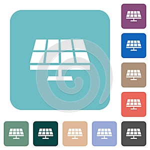 Solar panel solid rounded square flat icons