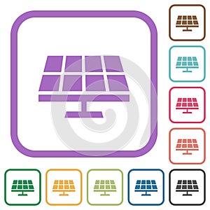 Solar panel solid simple icons