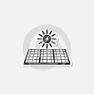 Solar panel sticker icon isolated on white background