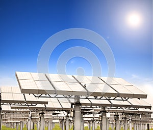 Solar panel with sun tracking system