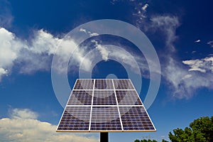 Solar Panel on a Sunny Day with Negative Space