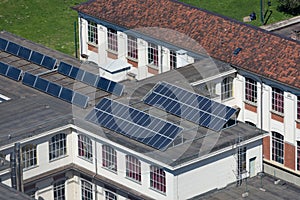 Solar panel on the top of the roof