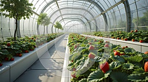 Solar-paneled pedestrian bridges, AI generated image