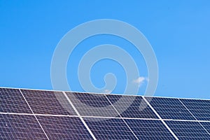 Solar panels accumulate green energy