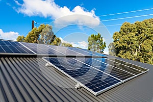 Solar panels on Australian house roof