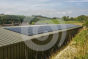 Solar panels on barn roof