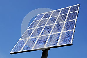 Solar panels and blue sky